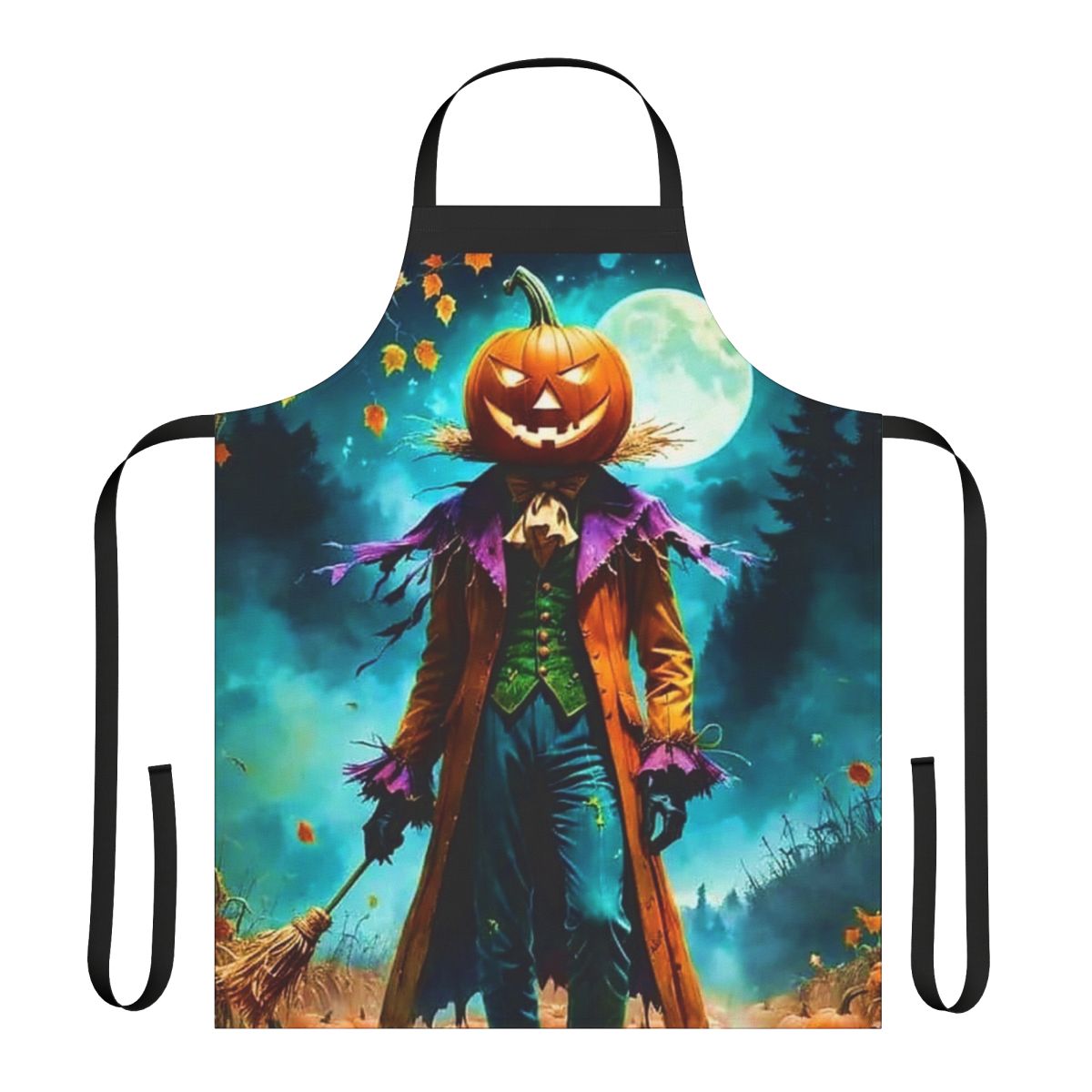 Frightening apron to scare away birds with a spooky, haunting design