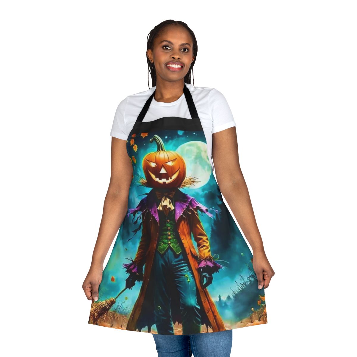 Frightening apron to scare away birds with a spooky, haunting design