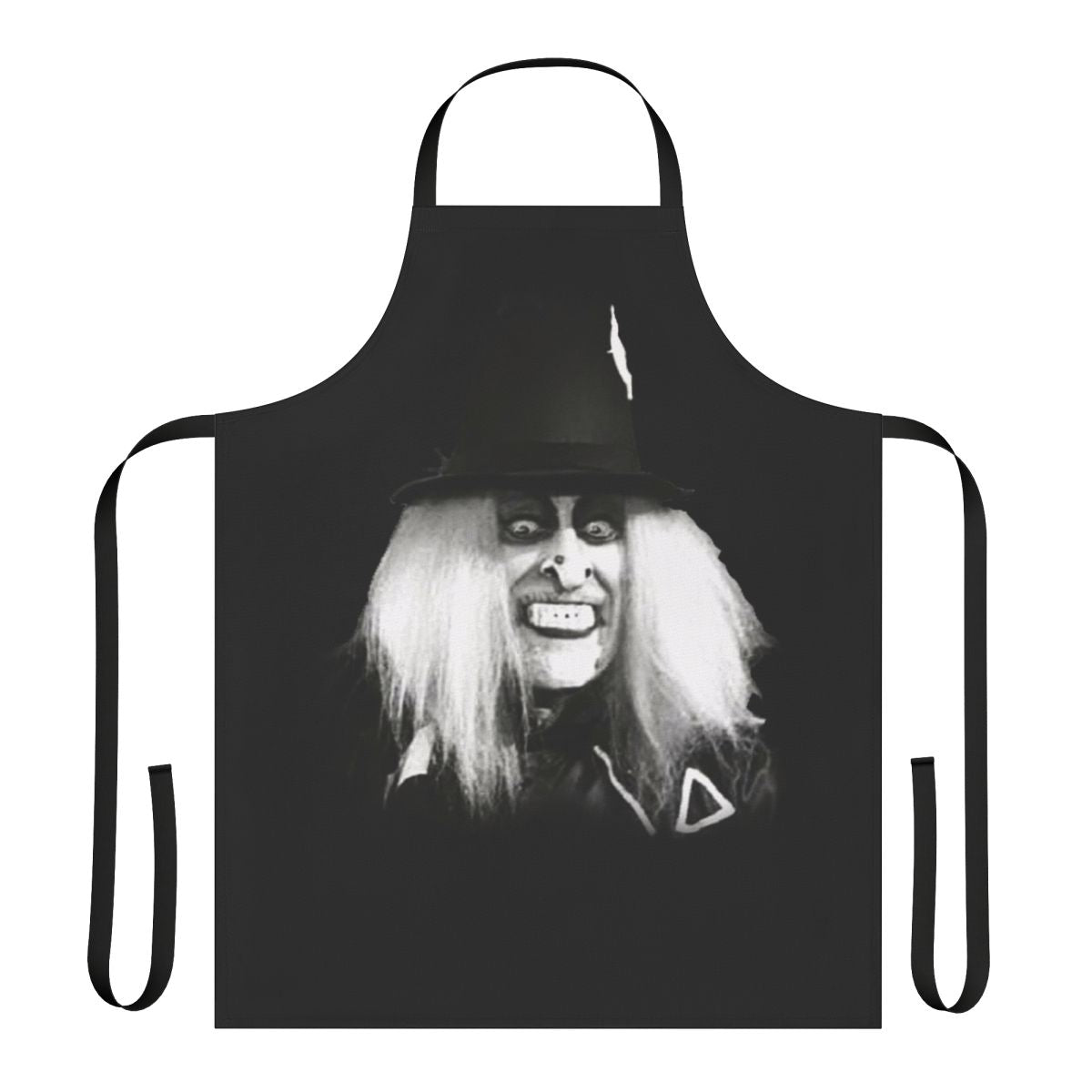 Black apron with Zombo design for dark and moody kitchen environments