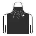 Black spider web collar apron with a spooky, creepy, and mysterious design.