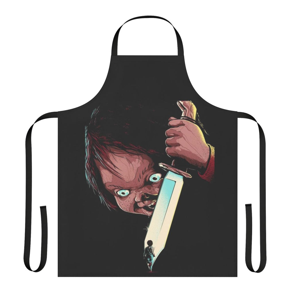Chucky-inspired apron with horror graphics