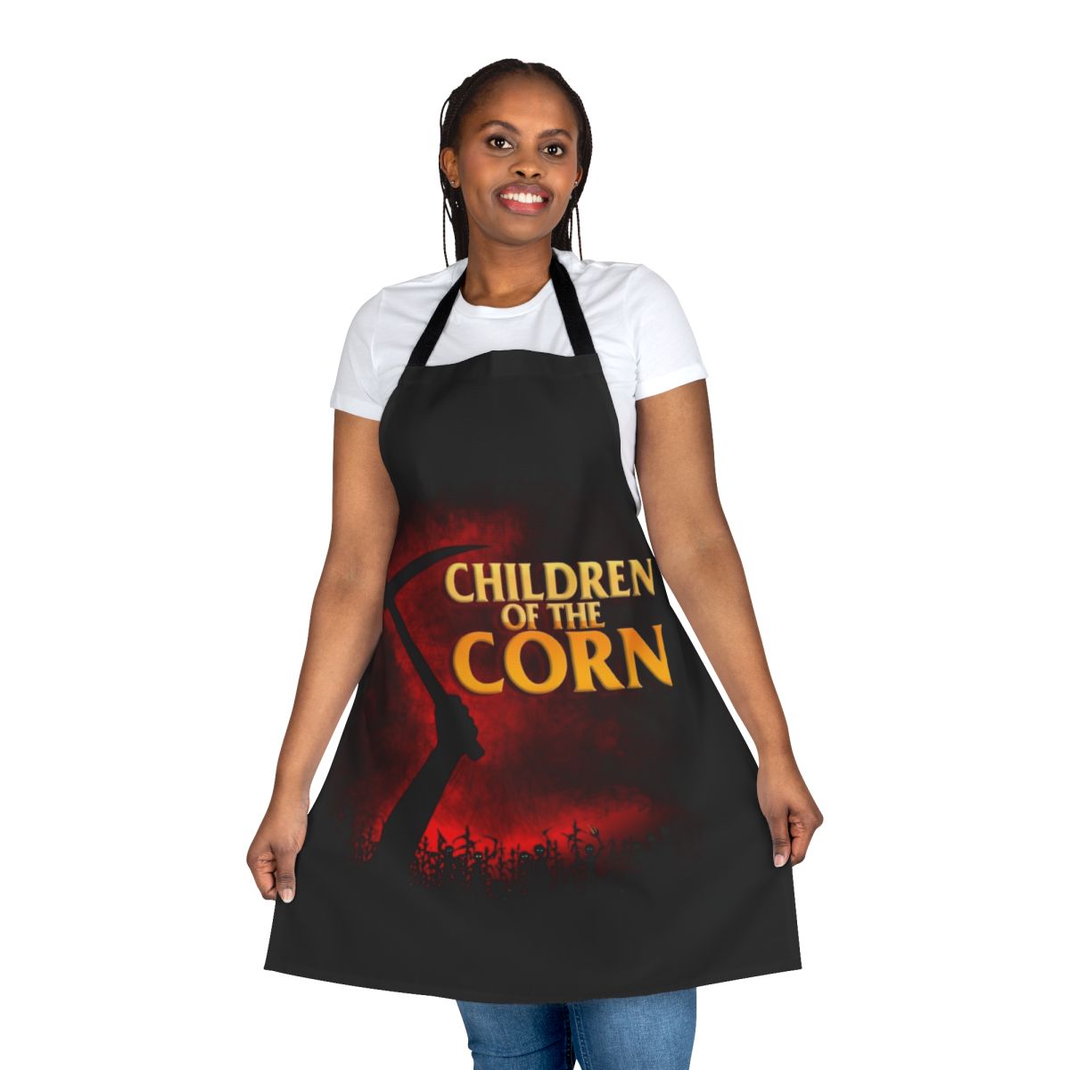 Apron with "Children of the Corn" inspired design