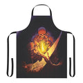 Spooky dark gothic horror-inspired apron featuring a skull and skeleton design