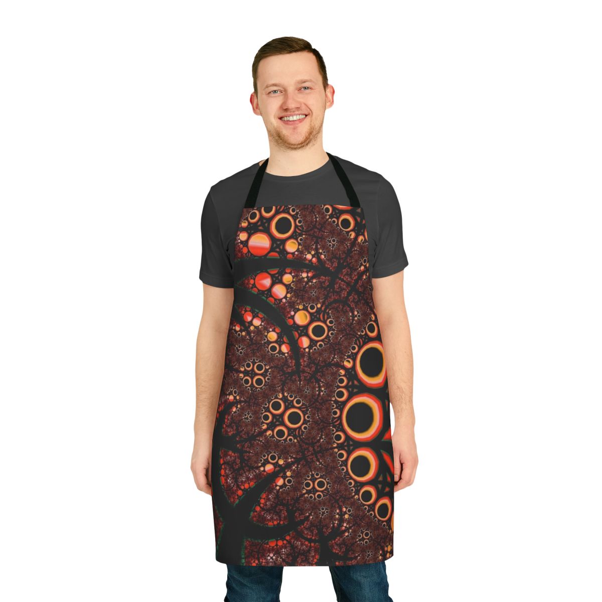 Spooky dark side apron featuring Jack Skellington and other nightmare before christmas inspired designs