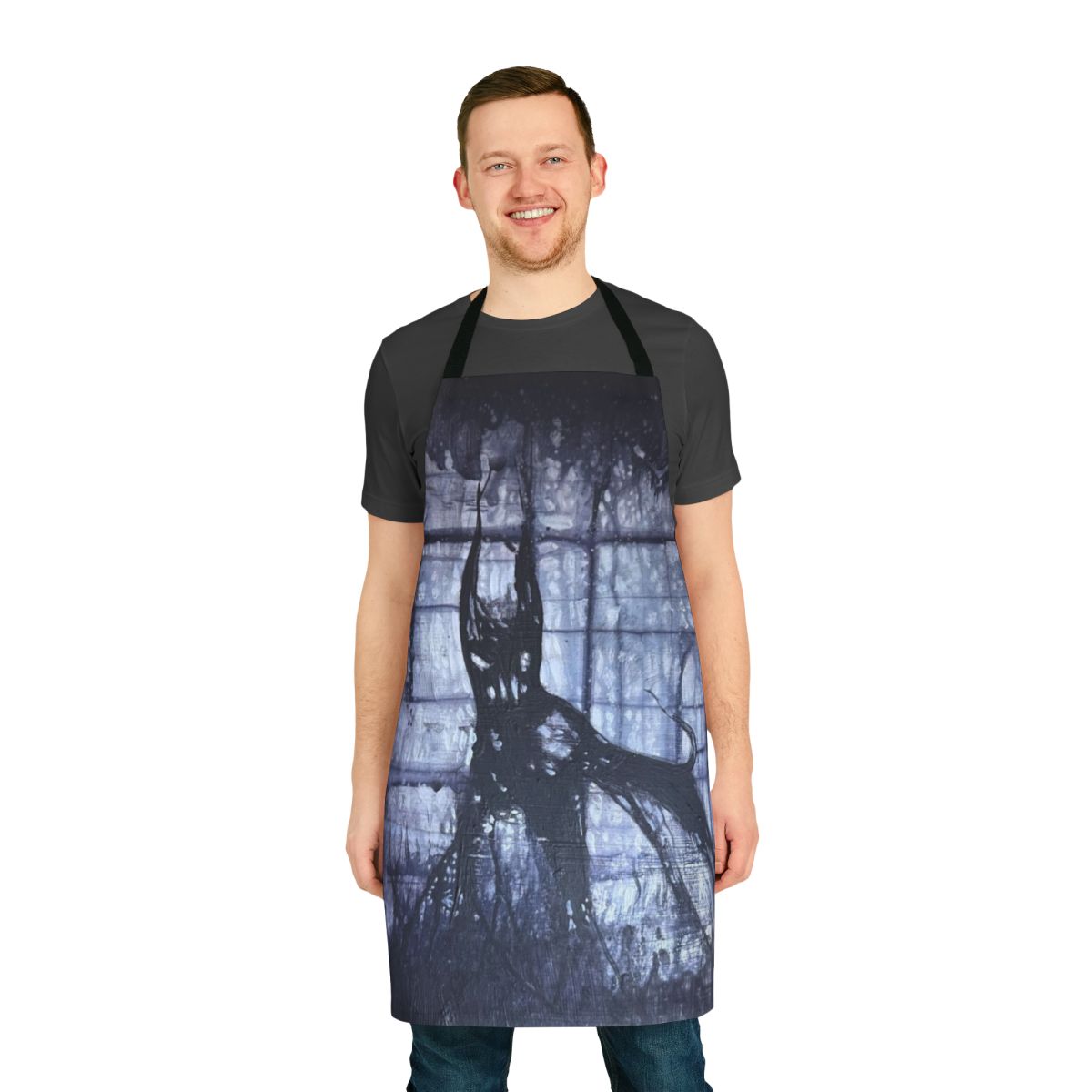 Unique and creepy demon dog themed apron design by LemonWoodClock