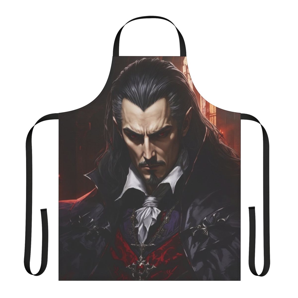 Dracula-themed apron with Castlevania imagery and gothic design