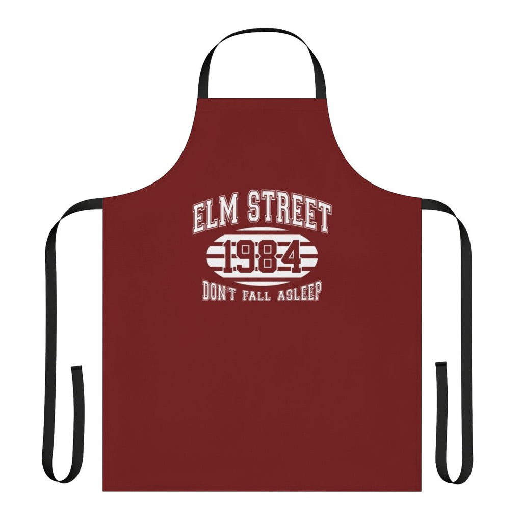 Elm Street College-inspired apron with Freddy Krueger-style design