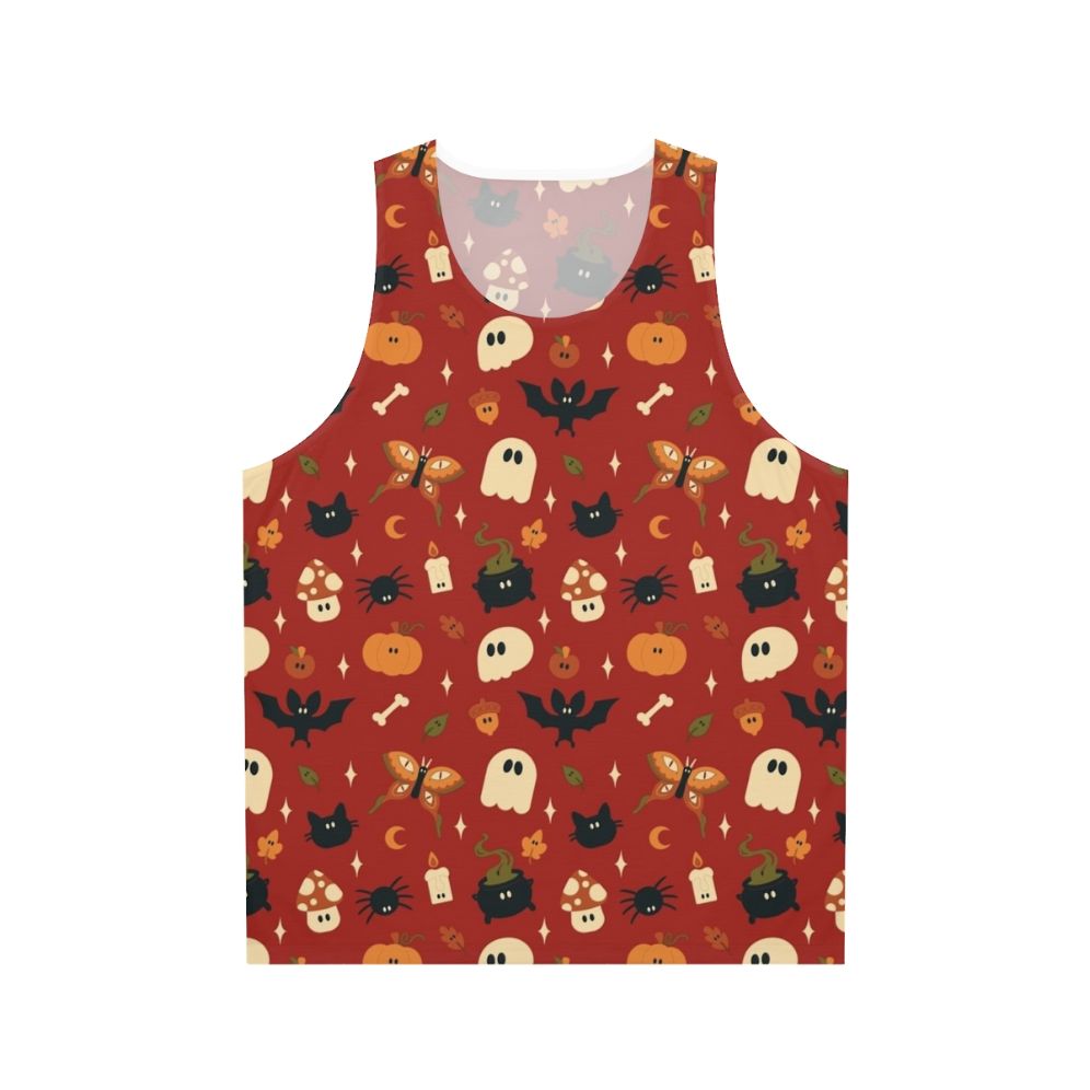Spooky fall pattern unisex tank top