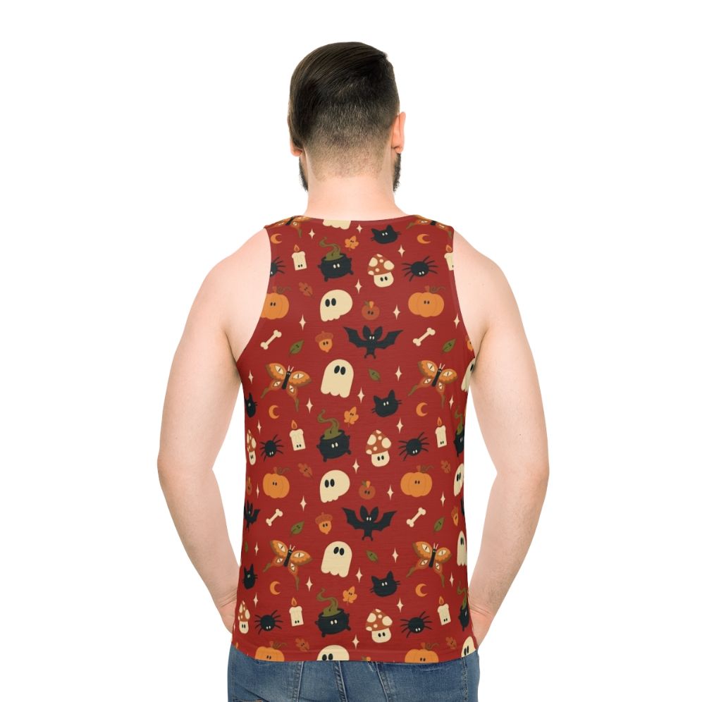 Spooky fall pattern unisex tank top