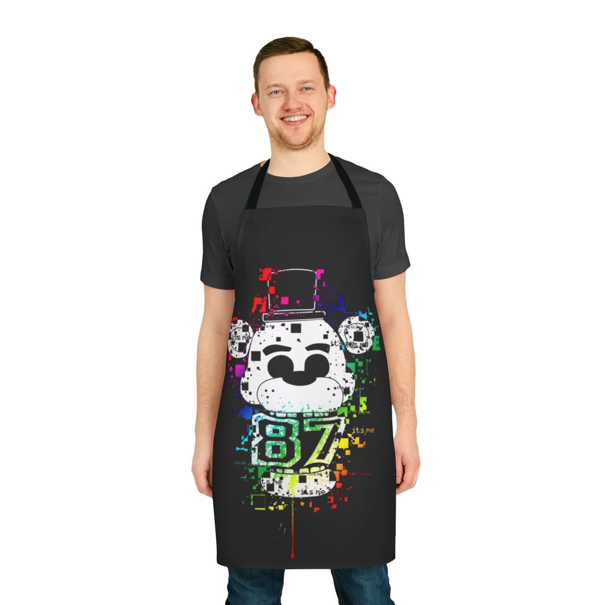 Five Nights at Freddy's inspired apron featuring Freddy, Foxy, and other FNAF characters