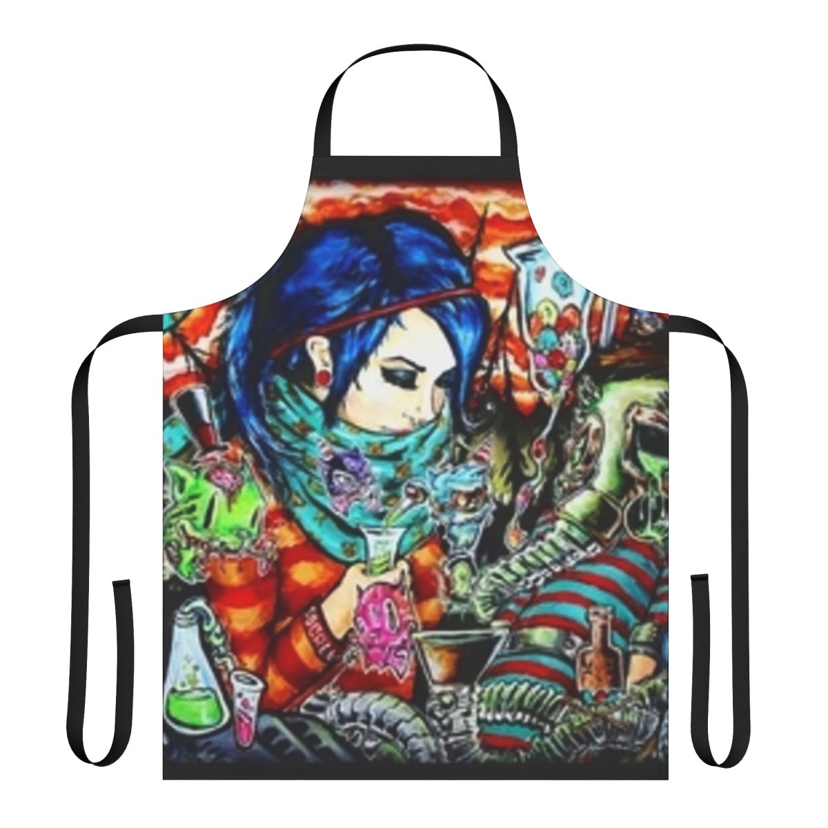 Gothic style apron featuring the text "Ghost Town You're So Creepy"