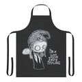 Spooky gothic apron featuring a quirky illustration of a little dead girl