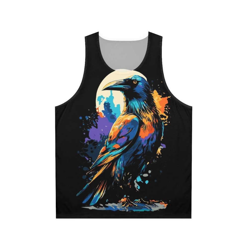Spooky gothic bird unisex tank top