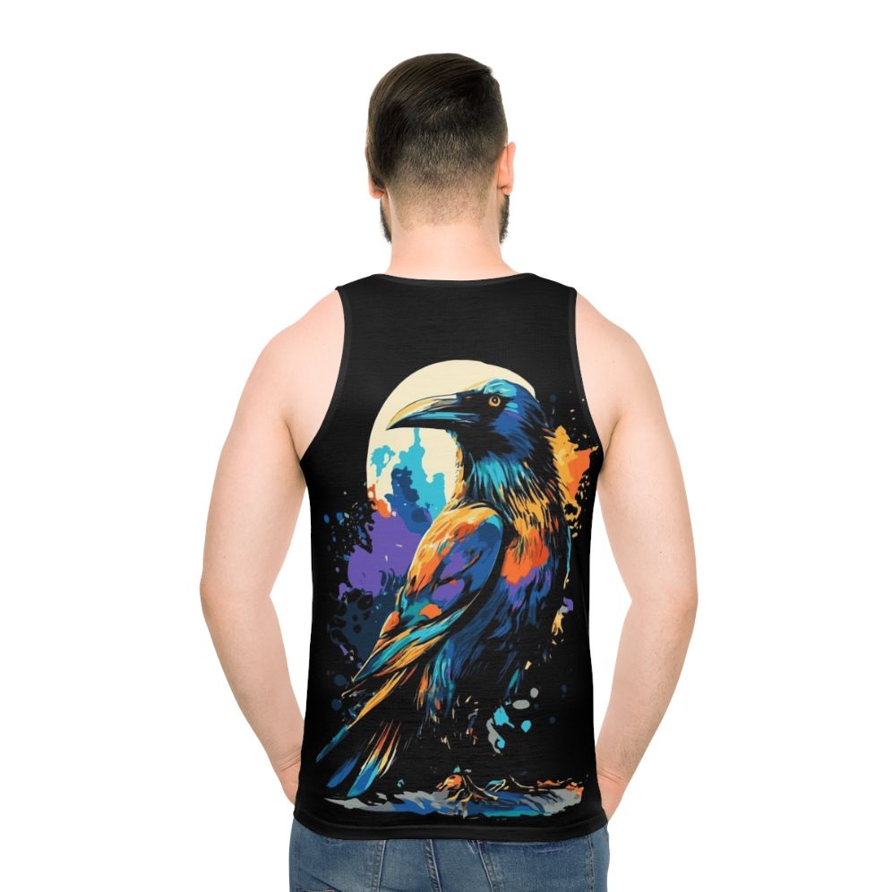 Spooky gothic bird unisex tank top
