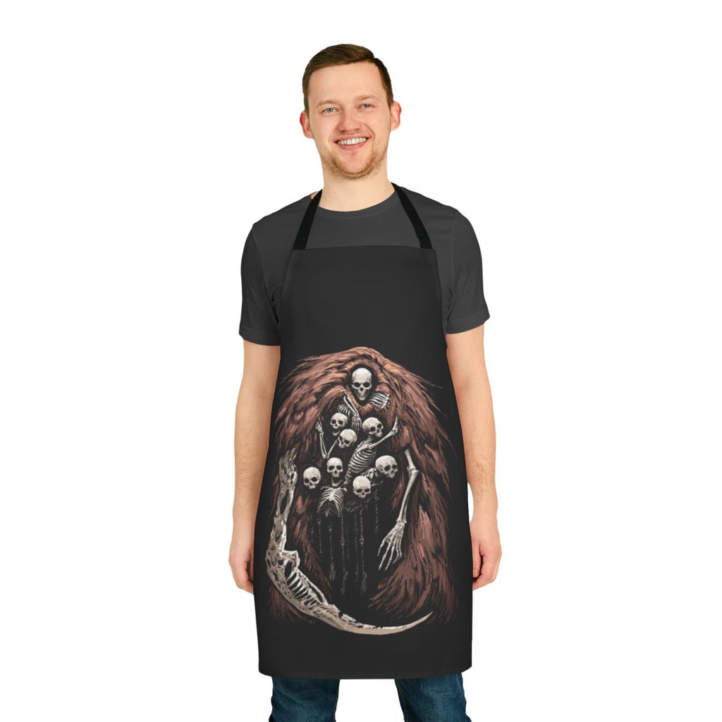 Dark Souls-inspired Gravelord-themed spooky apron with skulls and bones