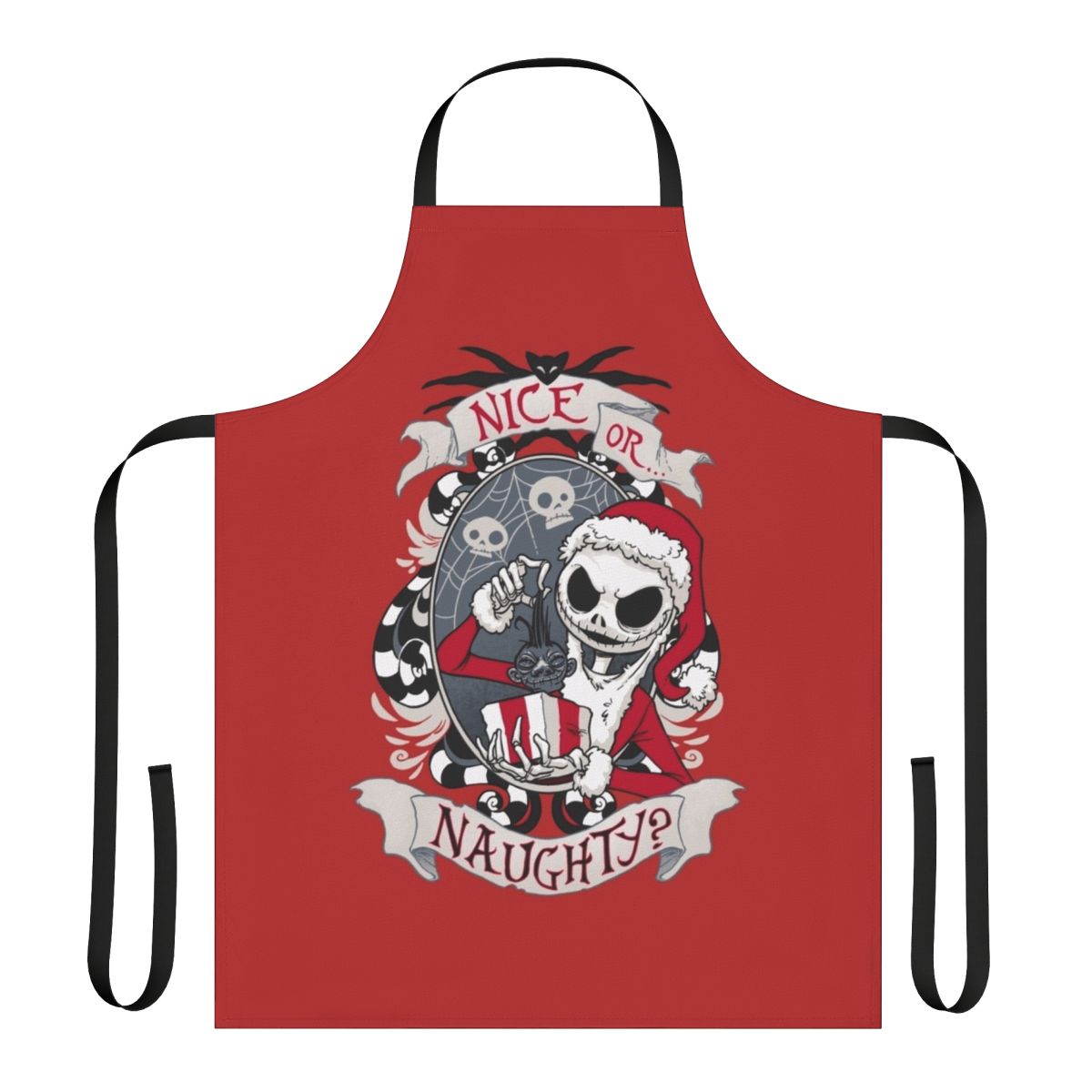Scary Santa Apron with Jack Skellington and Halloween Imagery