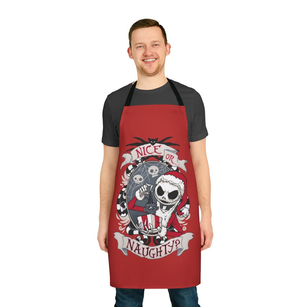 Scary Santa Apron with Jack Skellington and Halloween Imagery