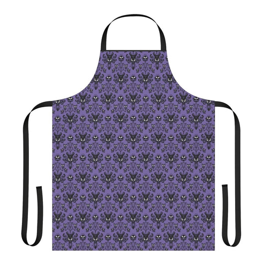 Haunted Mansion inspired wallpaper pattern printed on a high-quality apron