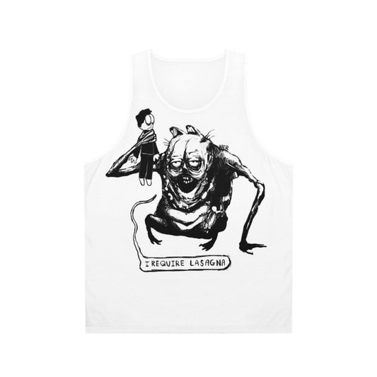Spooky horror lasagna unisex tank top