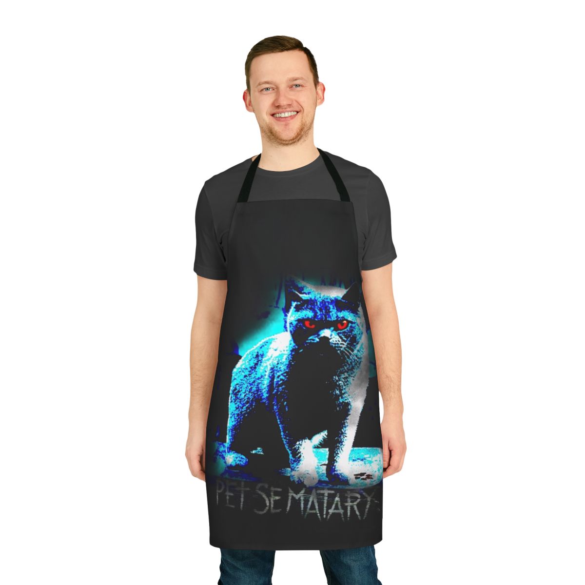 Spooky horror movie-inspired apron with Pet Sematary design