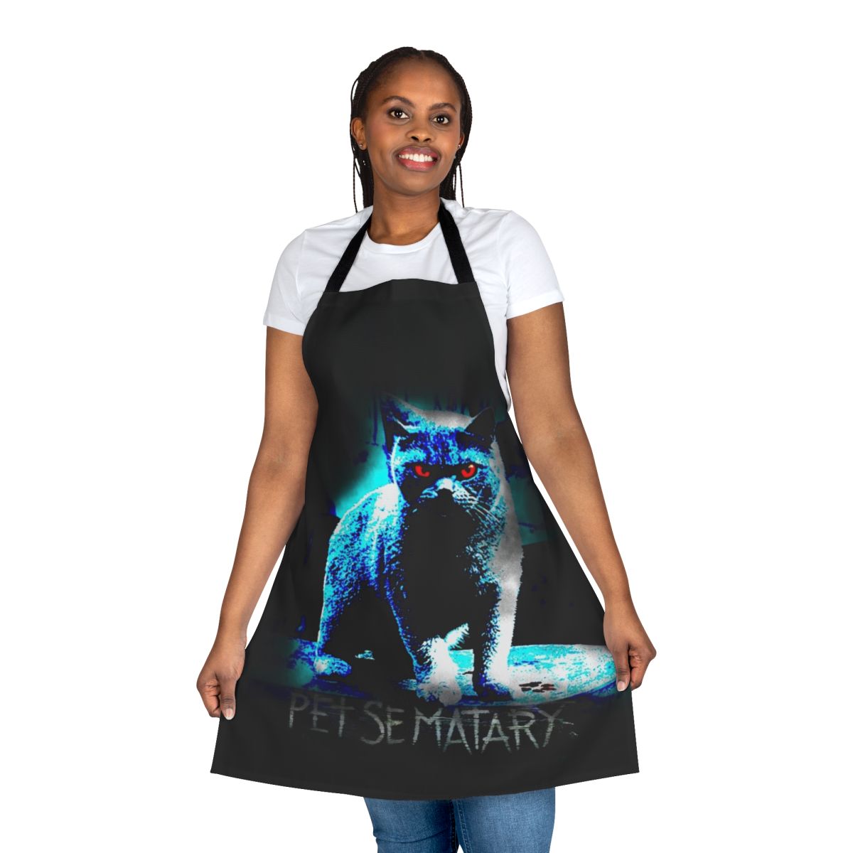 Spooky horror movie-inspired apron with Pet Sematary design