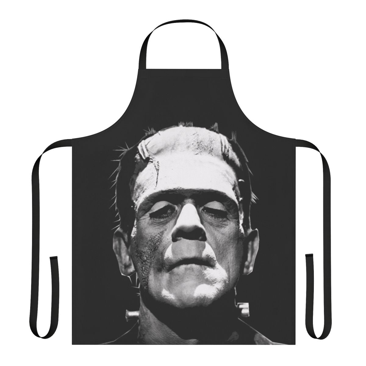 Spooky monster apron featuring classic horror movie imagery