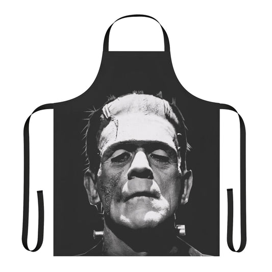 Spooky monster apron featuring classic horror movie imagery