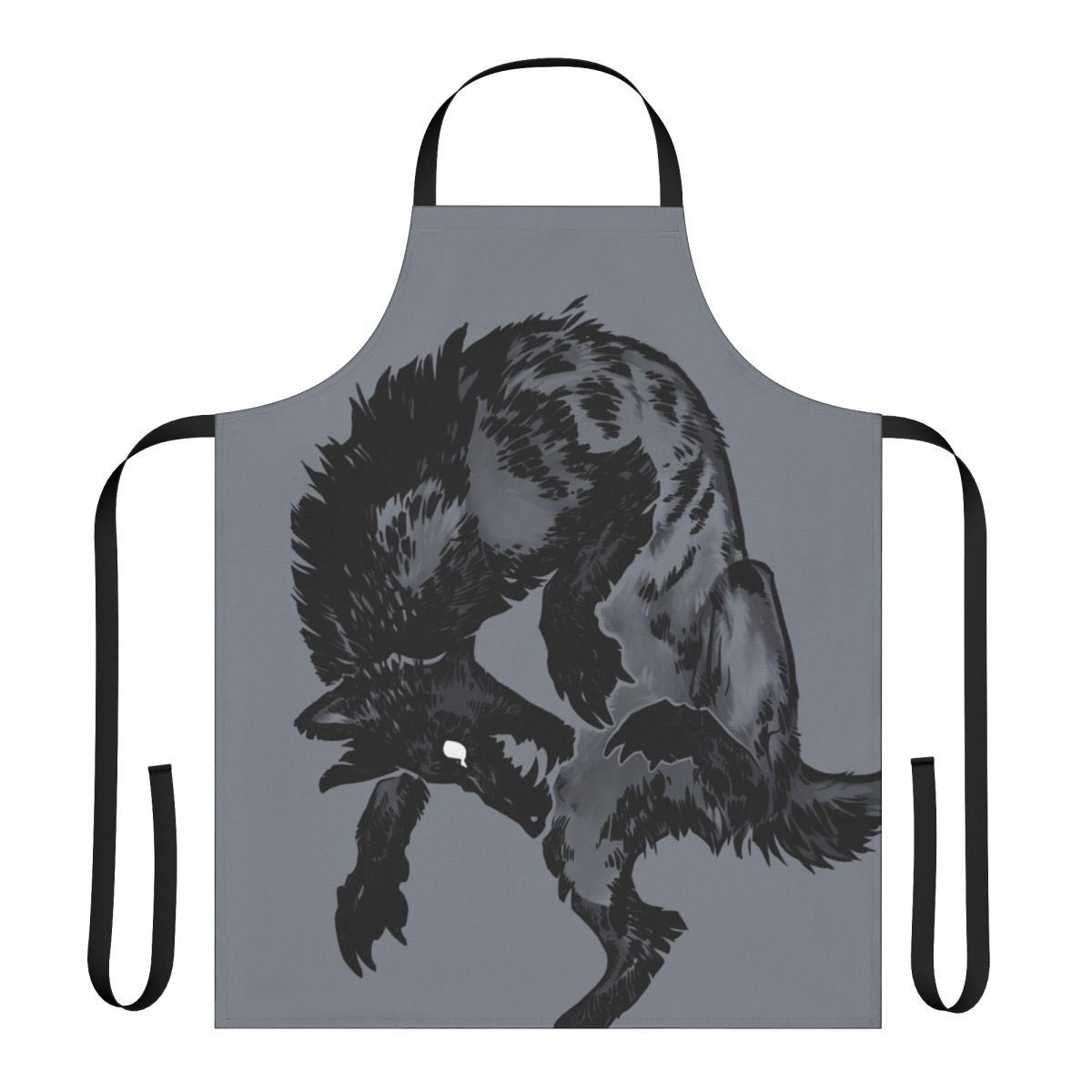 Hyena-themed apron with a creepy, animal-inspired design