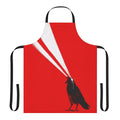 Stylish apron featuring a laser-etched crow silhouette design in a retro, horror-inspired aesthetic.
