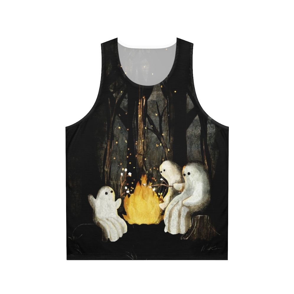 Spooky marshmallow and ghost stories unisex tank top