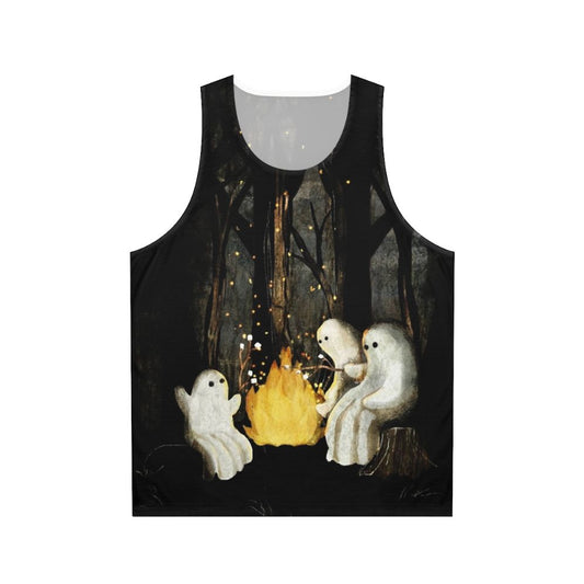 Spooky marshmallow and ghost stories unisex tank top