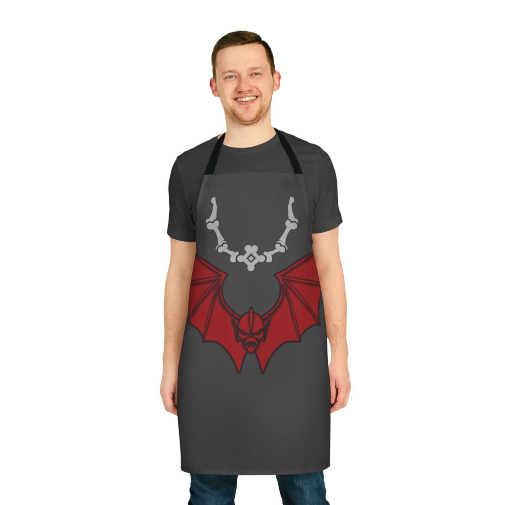 Dark and gothic-style kitchen apron inspired by the Masters of the Universe franchise
