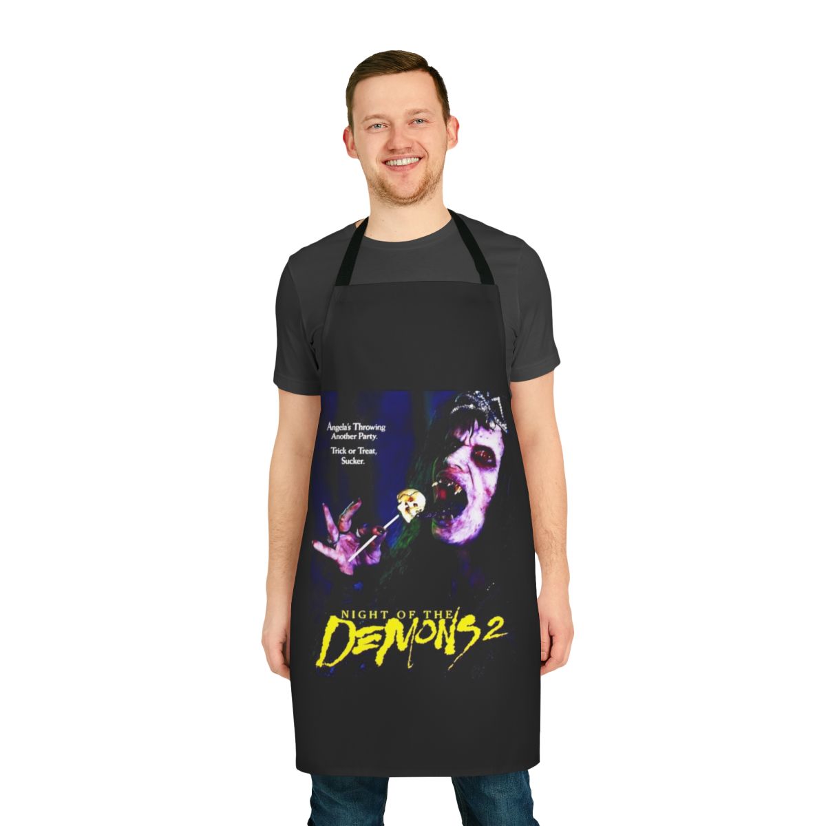 Graphic apron featuring Night of the Demons 2 movie imagery