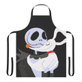 A black apron featuring Jack Skellington and his ghost dog Zero from The Nightmare Before Christmas.