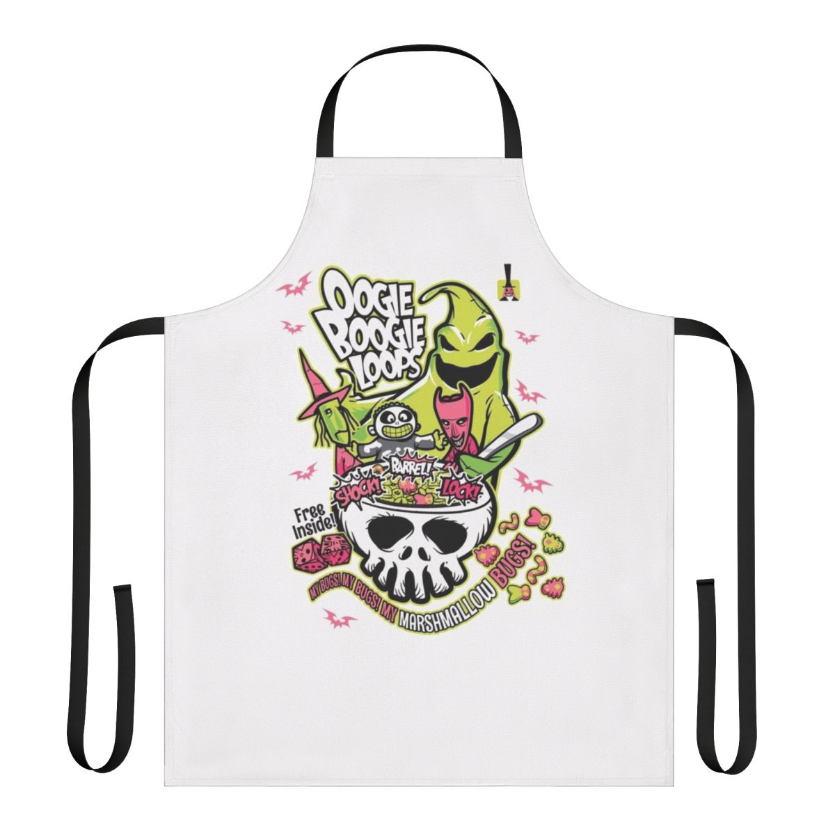 Oogie Boogie inspired bib apron with a spooky Halloween design