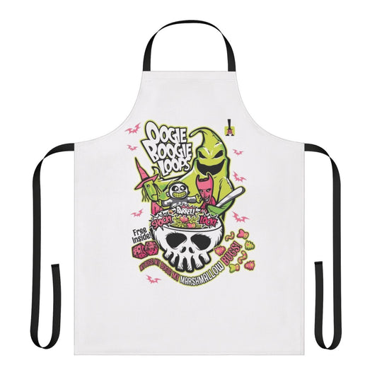 Oogie Boogie inspired bib apron with a spooky Halloween design