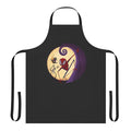 A festive pumpkin-themed apron perfect for fall and winter cooking and baking