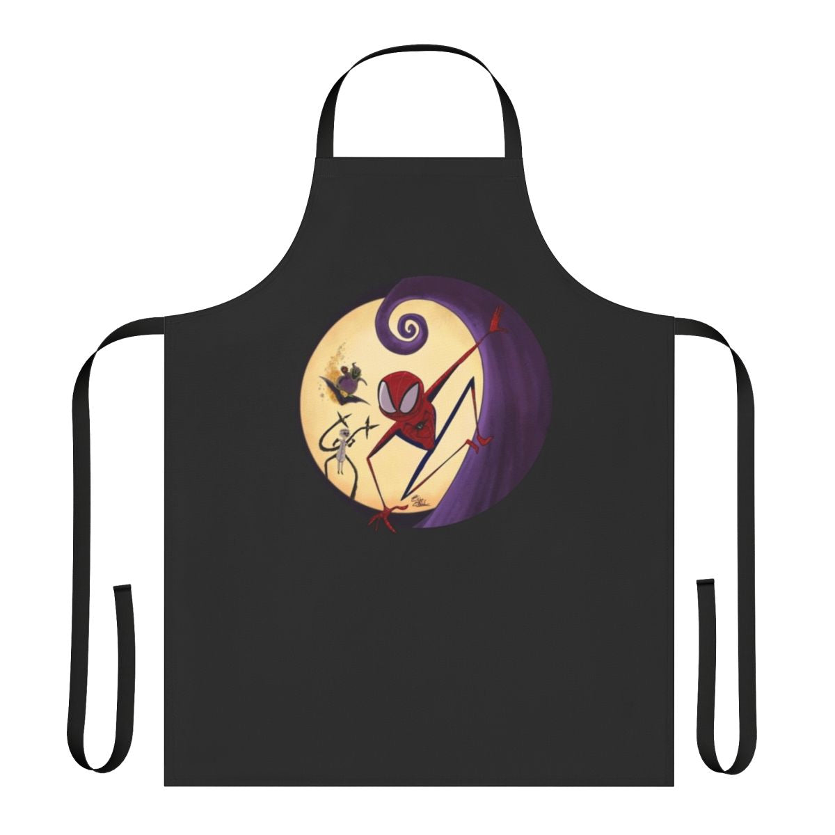 A festive pumpkin-themed apron perfect for fall and winter cooking and baking