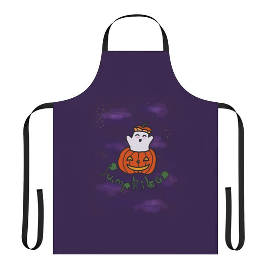 Spooky pumpkin-themed apron with ghost and star design for Halloween