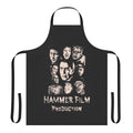 Vintage-style horror movie themed apron with creepy and spooky designs