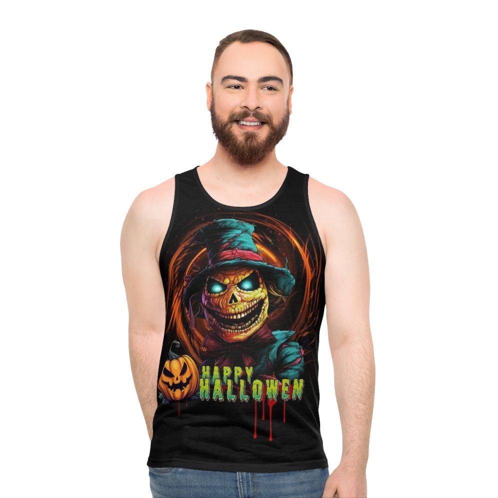Spooky scarecrow unisex Halloween tank top