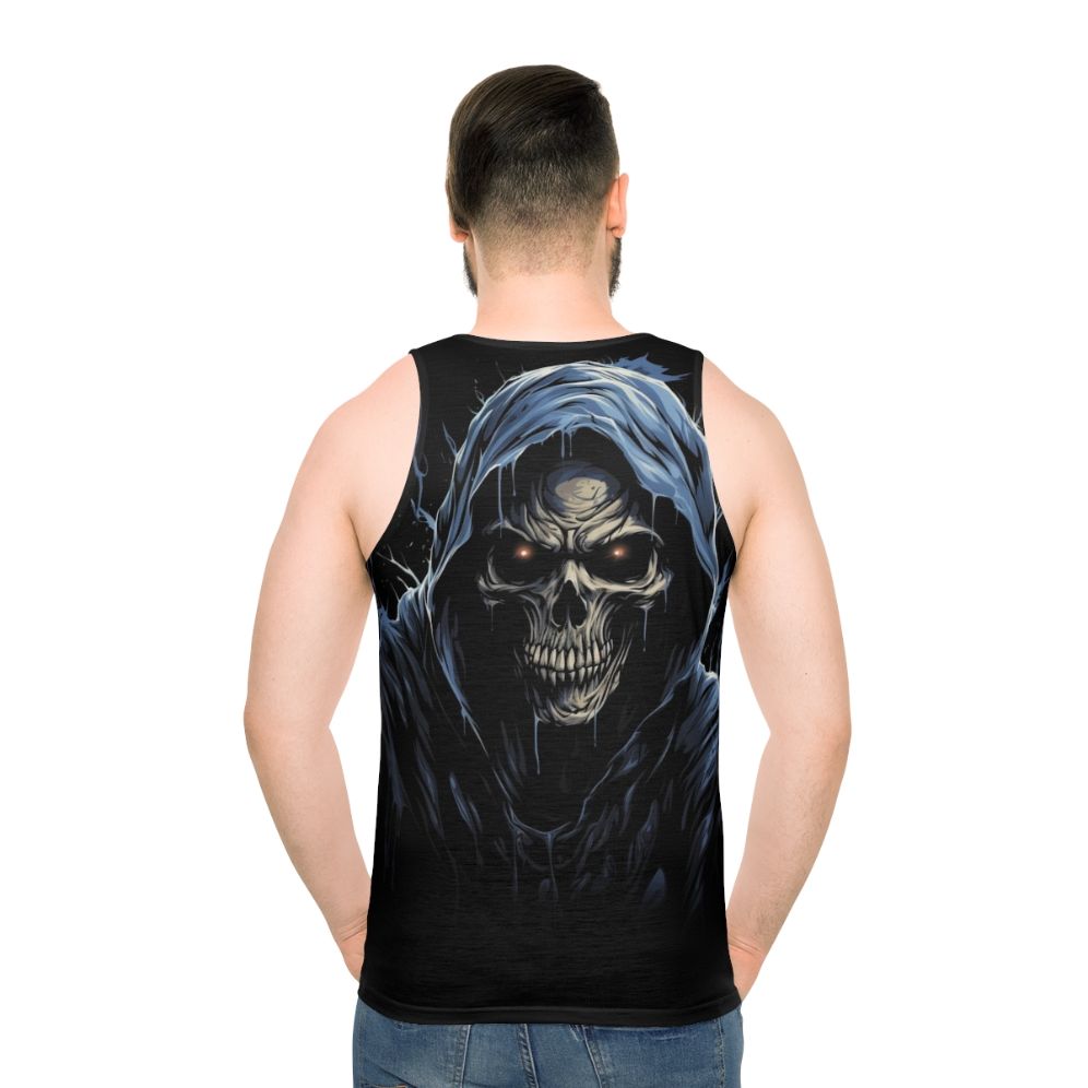 Unisex tank top with spooky skeleton design