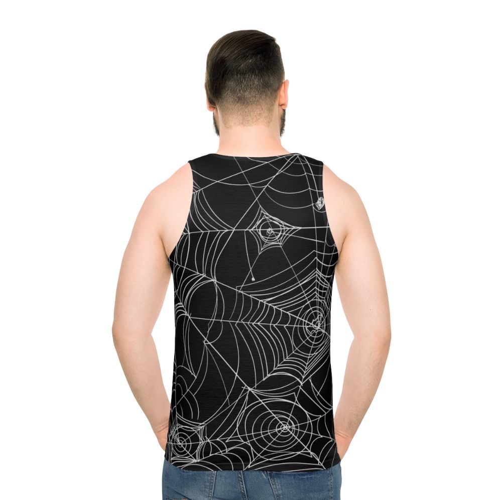Spooky spider web unisex tank top