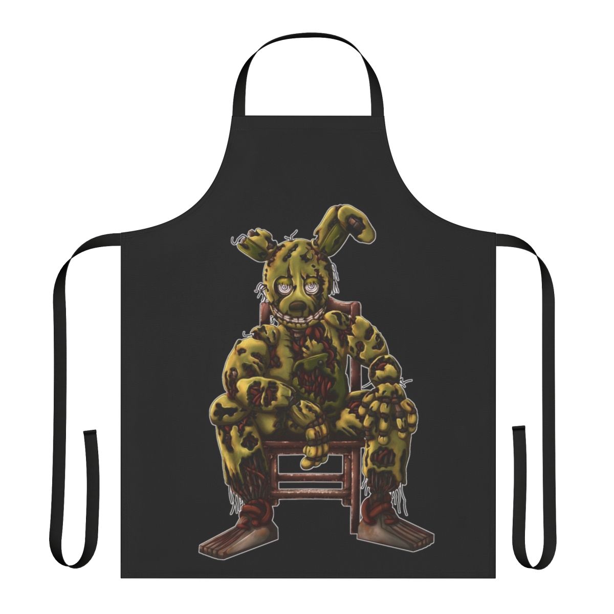 Spooky Springtrap horror fan art silhouette design on a white apron