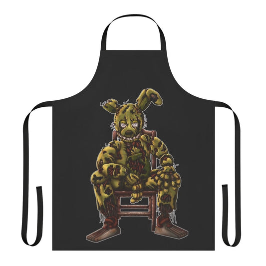 Spooky Springtrap horror fan art silhouette design on a white apron