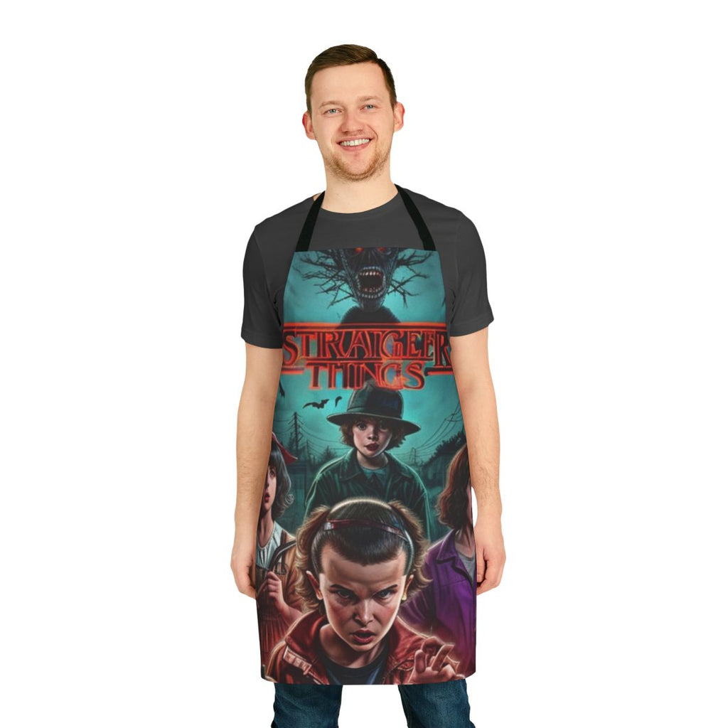 Stranger Things-themed apron with a spooky, otherworldly design