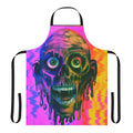 Colorful apron featuring a frightening tar man zombie character from horror movies