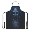 Spooky Valak-inspired apron with horror and paranormal motifs