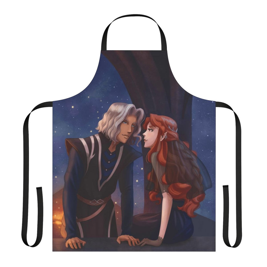 Spooky and stylish vampire-themed apron, perfect for cooking and baking with a gothic flair.