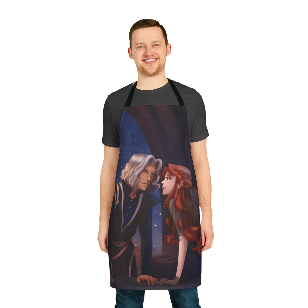 Spooky and stylish vampire-themed apron, perfect for cooking and baking with a gothic flair.